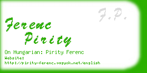 ferenc pirity business card